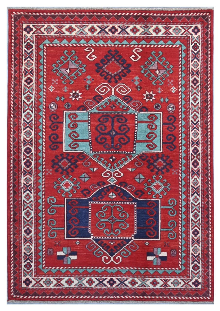Tappeto Kazak Classico, Multicolore, fatto a mano, 178x123cm