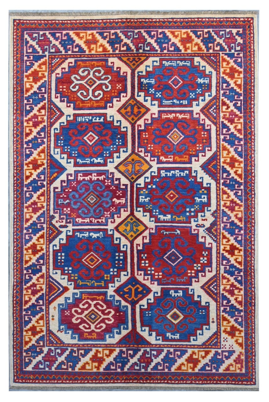Tappeto Kazak Classico, Multicolore, fatto a mano, 180x116cm