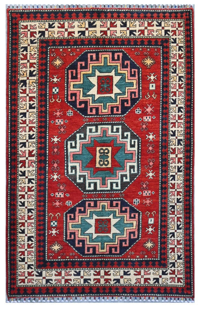 Tappeto Kazak Classico, Multicolore, fatto a mano, 186x116cm - CarpetLiving