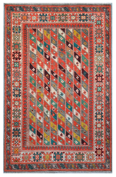 Tappeto Kazak Classico, Multicolore, fatto a mano, 186x118cm - CarpetLiving