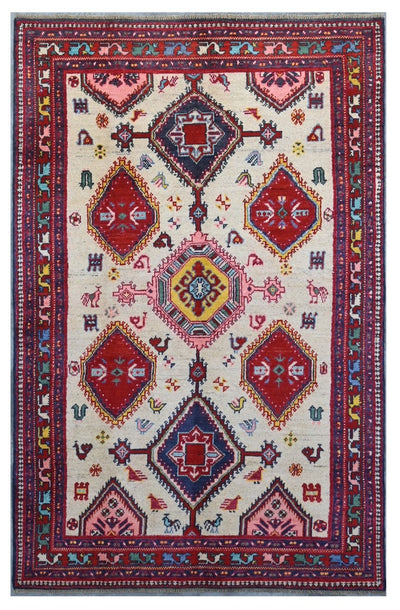 Tappeto Kazak Classico, Multicolore, fatto a mano, 182x116cm - CarpetLiving
