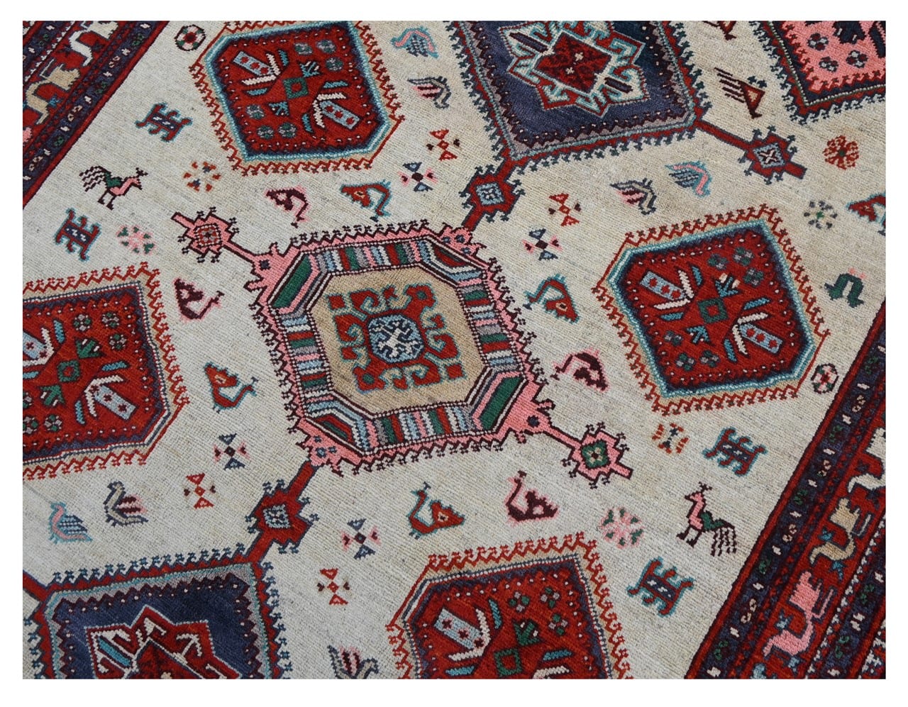 Tappeto Kazak Classico, Multicolore, fatto a mano, 199x147cm