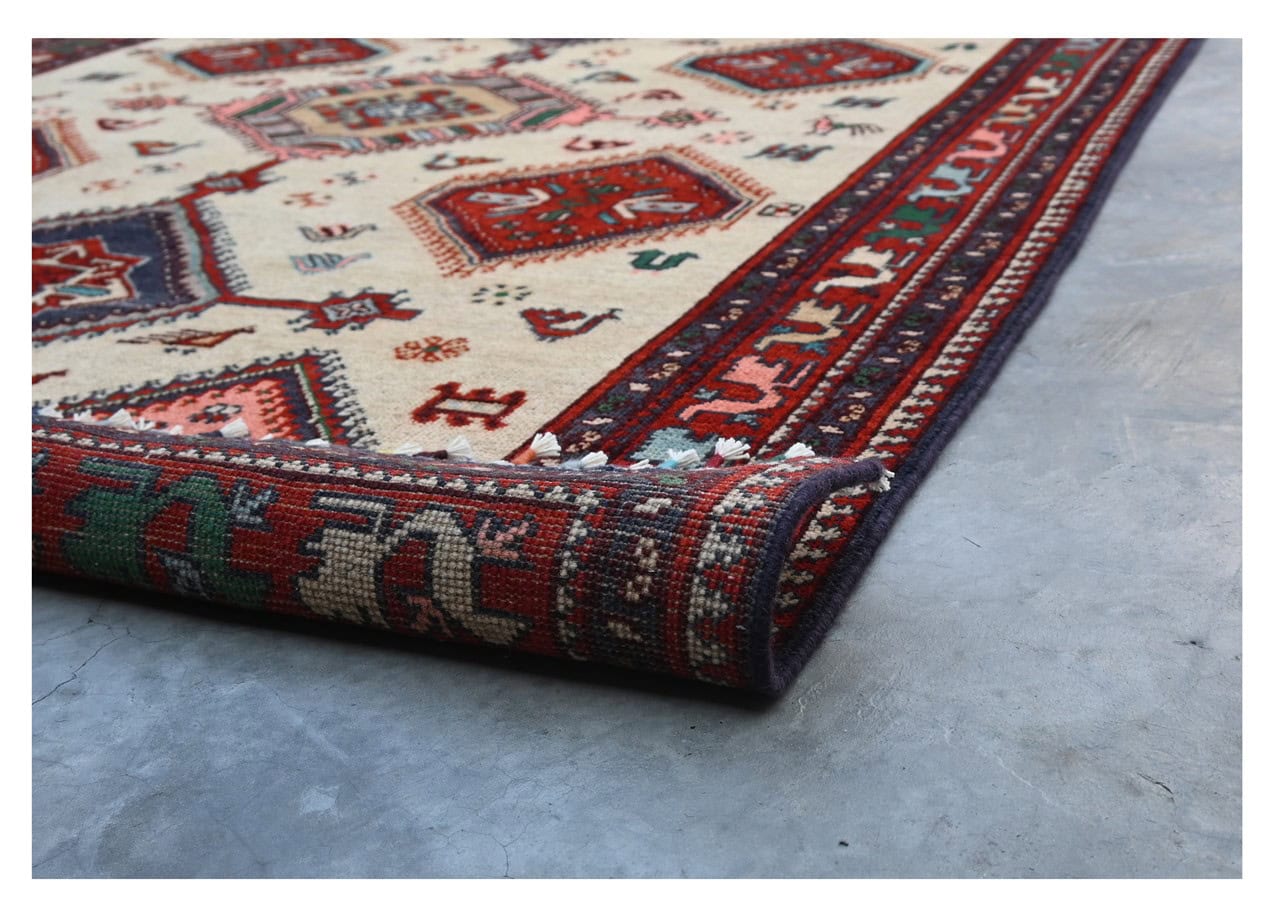 Tappeto Kazak Classico, Multicolore, fatto a mano, 199x147cm