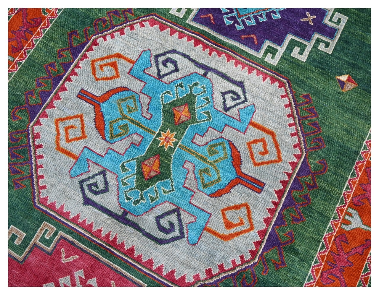 Classic Kazak carpet, Multi, handmade, 202x146cm