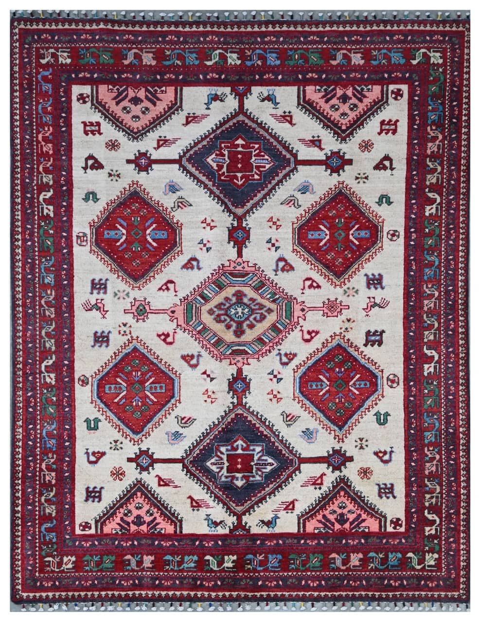 Classic Kazak carpet, Multi, handmade, 199x153cm