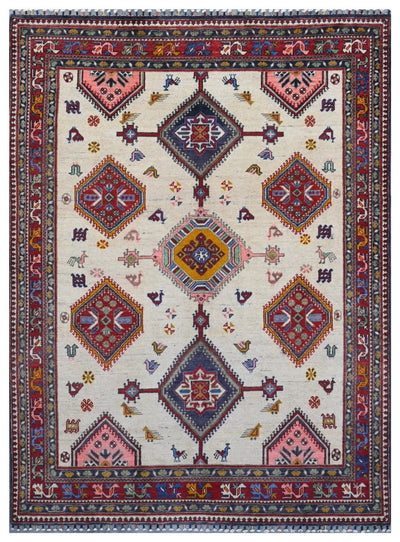 Tappeto Kazak Classico, Multicolore, fatto a mano, 202x149cm - CarpetLiving