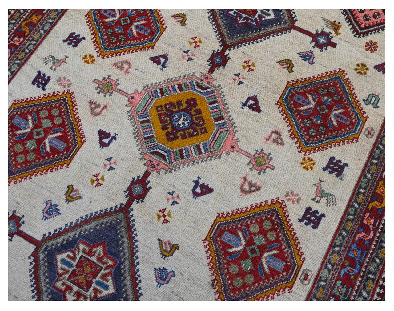 Classic Kazak carpet, Multi, handmade, 202x149cm