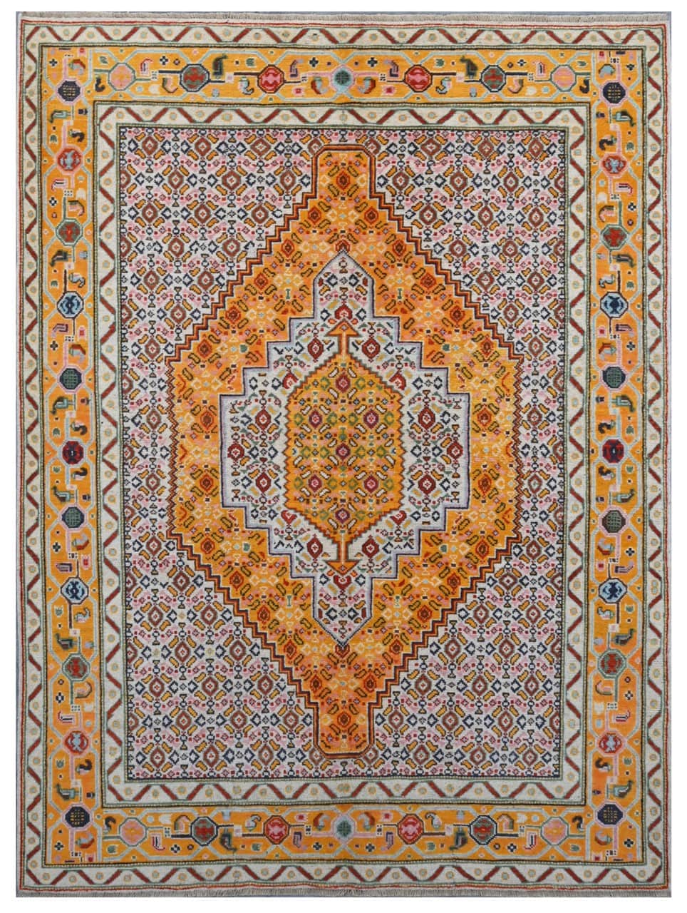 Classic Kazak carpet, Multi, handmade, 203x146cm