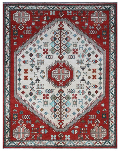 Tappeto Kazak Classico, Multicolore, fatto a mano, 199x156cm