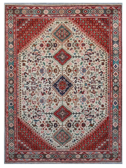 Tappeto Kazak Classico, Multicolore, fatto a mano, 201x147cm