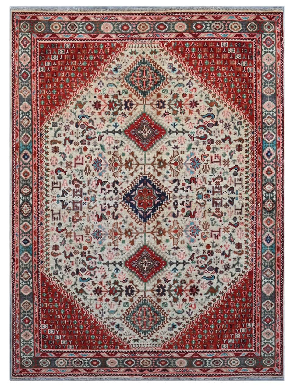 Classic Kazak carpet, Multi, handmade, 201x147cm