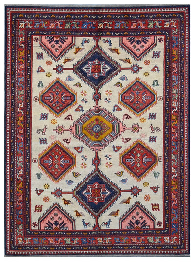 Tappeto Kazak Classico, Multicolore, fatto a mano, 201x149cm - CarpetLiving