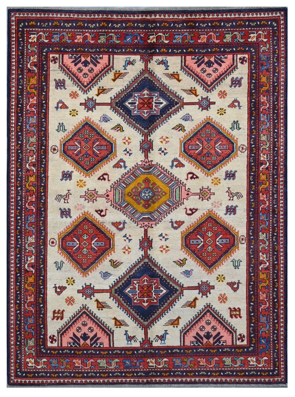 Classic Kazak carpet, Multi, handmade, 201x149cm