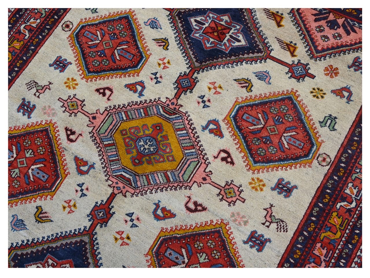 Classic Kazak carpet, Multi, handmade, 201x149cm