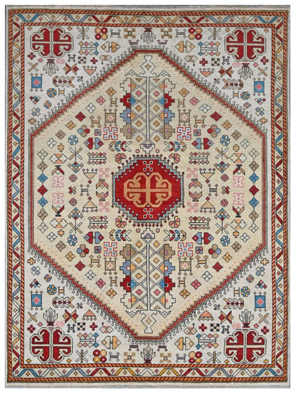 Tappeto Kazak Classico, Multicolore, fatto a mano, 211x160cm