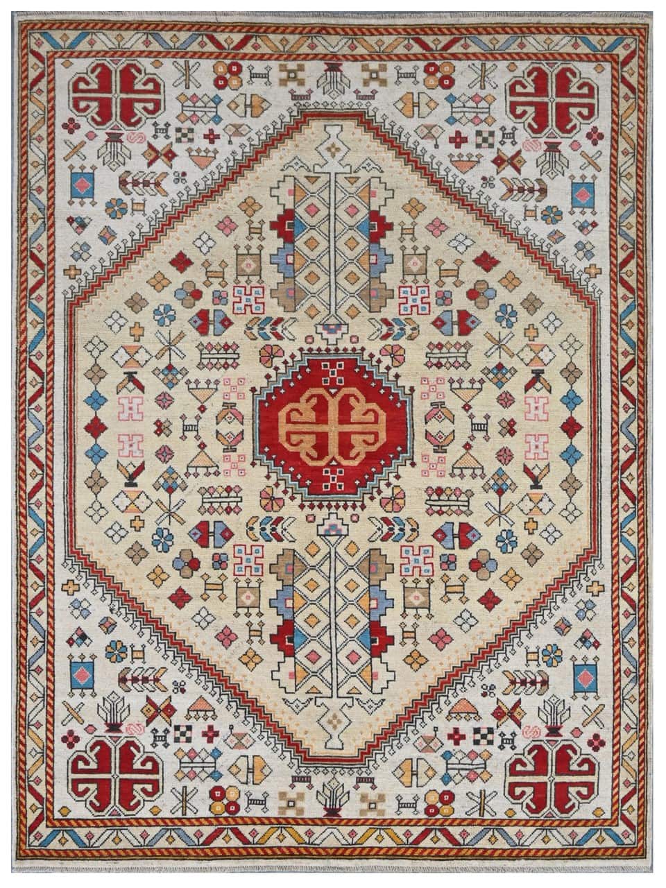 Classic Kazak carpet, Multi, handmade, 211x160cm