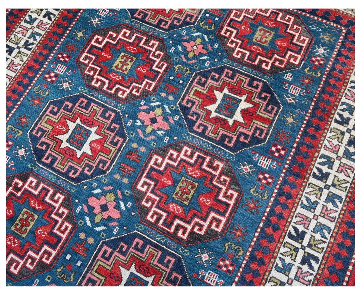 Classic Kazak carpet, Multi, handmade, 197x141cm