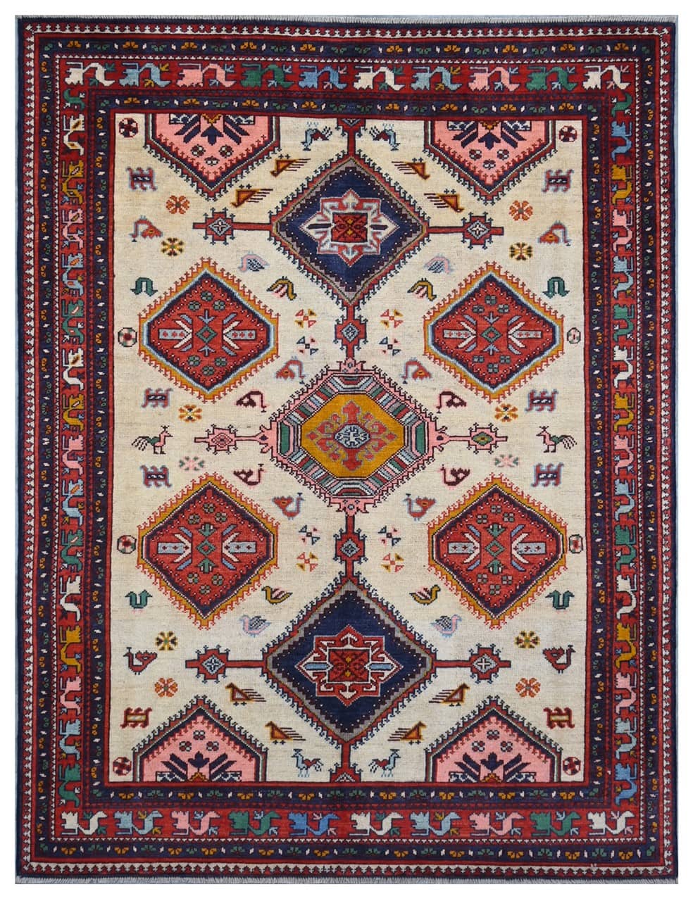 Classic Kazak carpet, Multi, handmade, 203x151cm