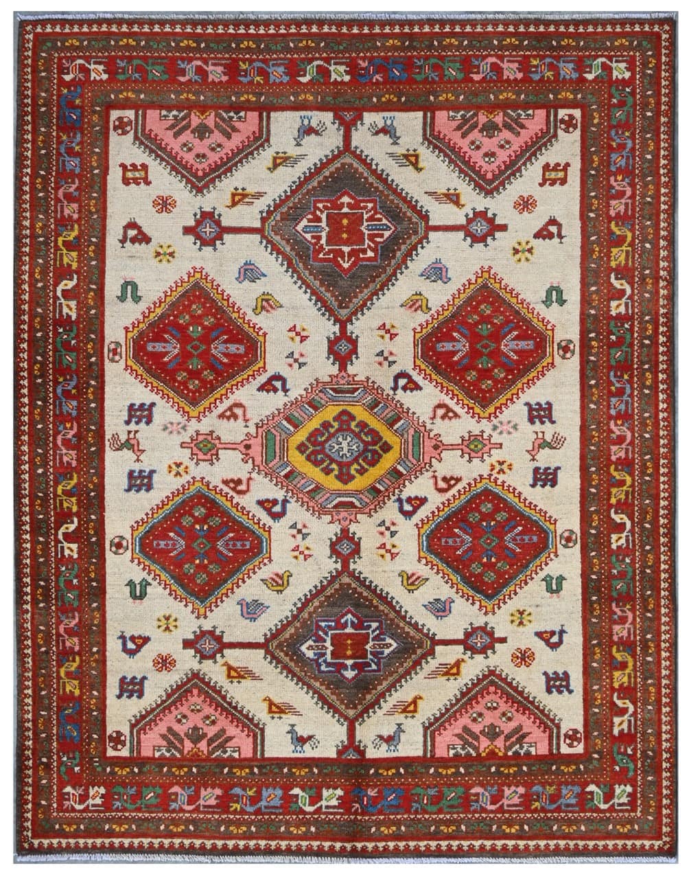 Classic Kazak carpet, Multi, handmade, 199x153cm