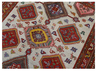 Tappeto Kazak Classico, Multicolore, fatto a mano, 199x153cm