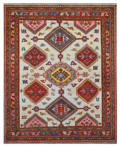 Tappeto Kazak Classico, Multicolore, fatto a mano, 196x156cm - CarpetLiving