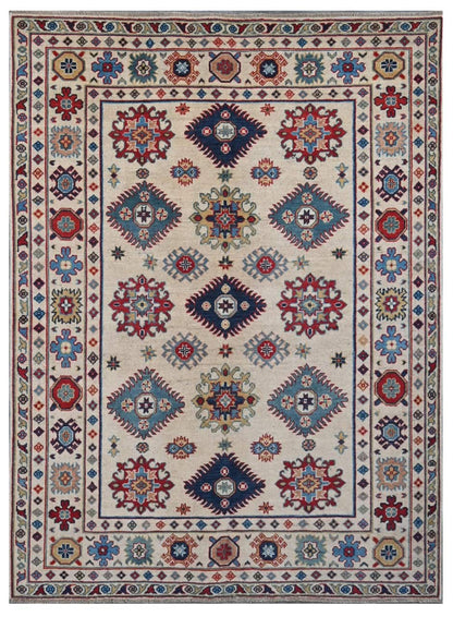 Tappeto Kazak Classico, Multicolore, fatto a mano, 204x145cm