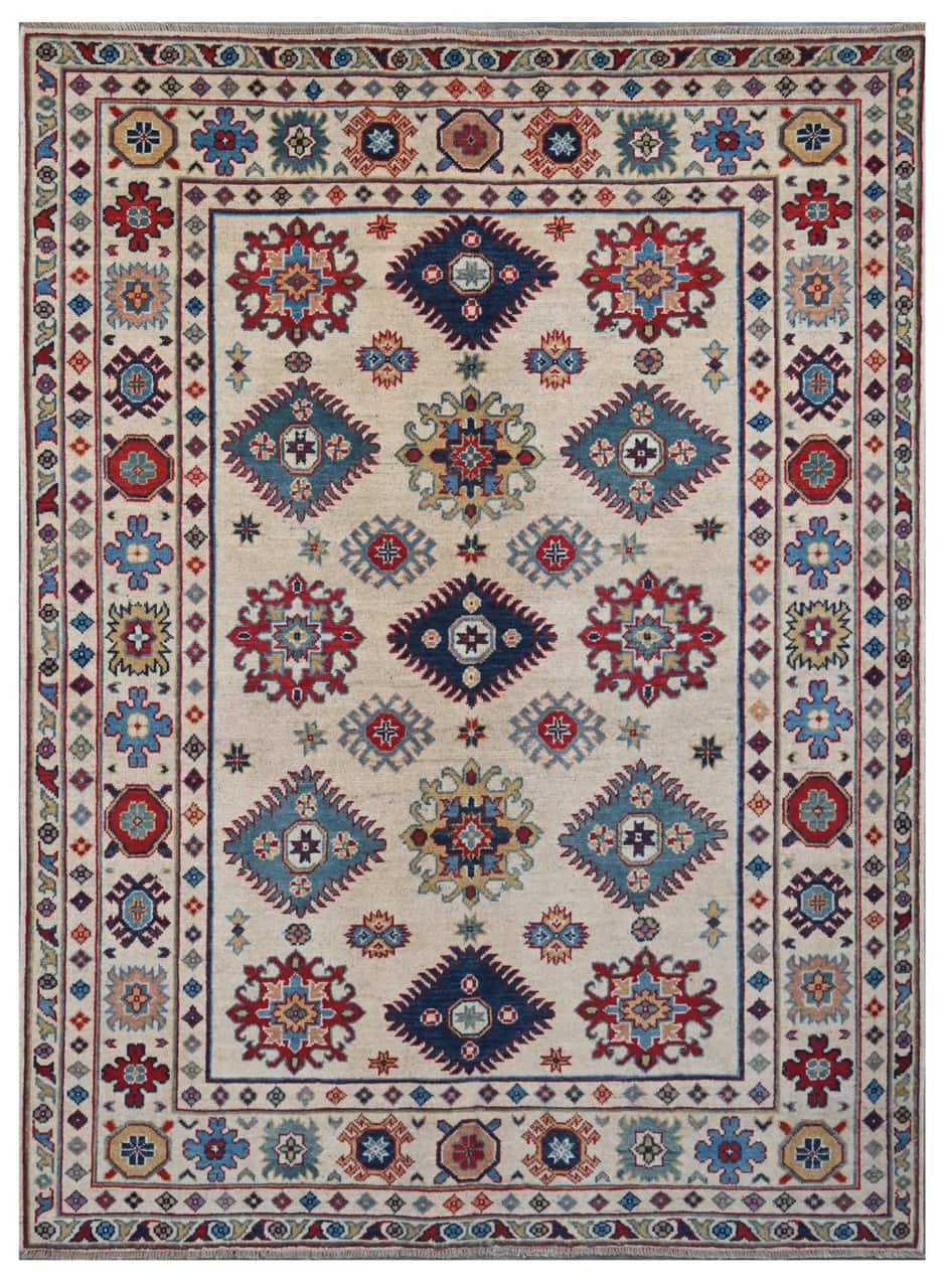 Classic Kazak carpet, Multi, handmade, 204x145cm
