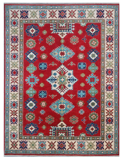 Tappeto Kazak Classico, Multicolore, fatto a mano, 203x150cm