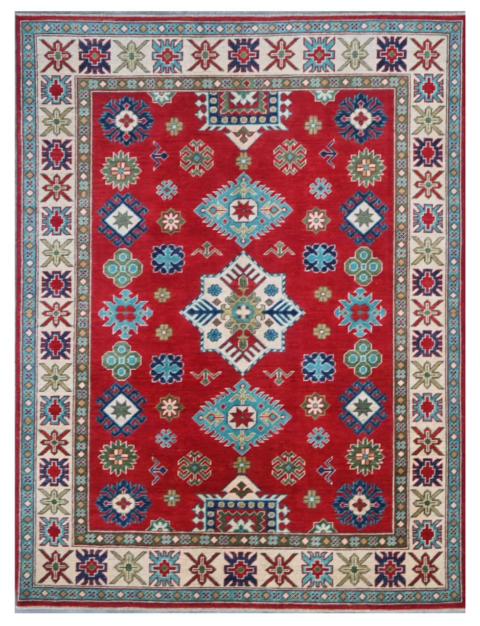 Classic Kazak carpet, Multi, handmade, 203x150cm
