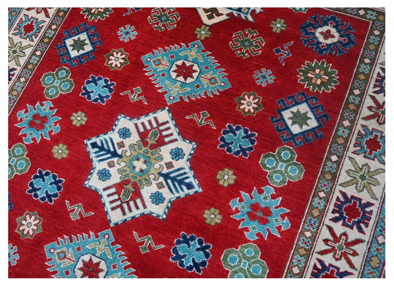 Classic Kazak carpet, Multi, handmade, 203x150cm