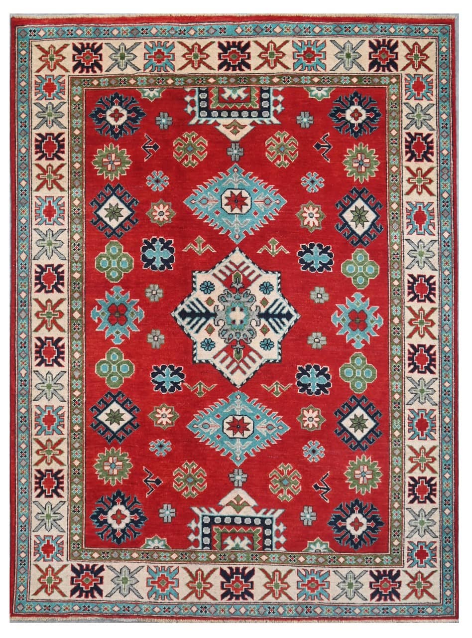 Classic Kazak carpet, Multi, handmade, 201x147cm