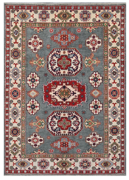 Tappeto Kazak Classico, Multicolore, fatto a mano, 203x144cm