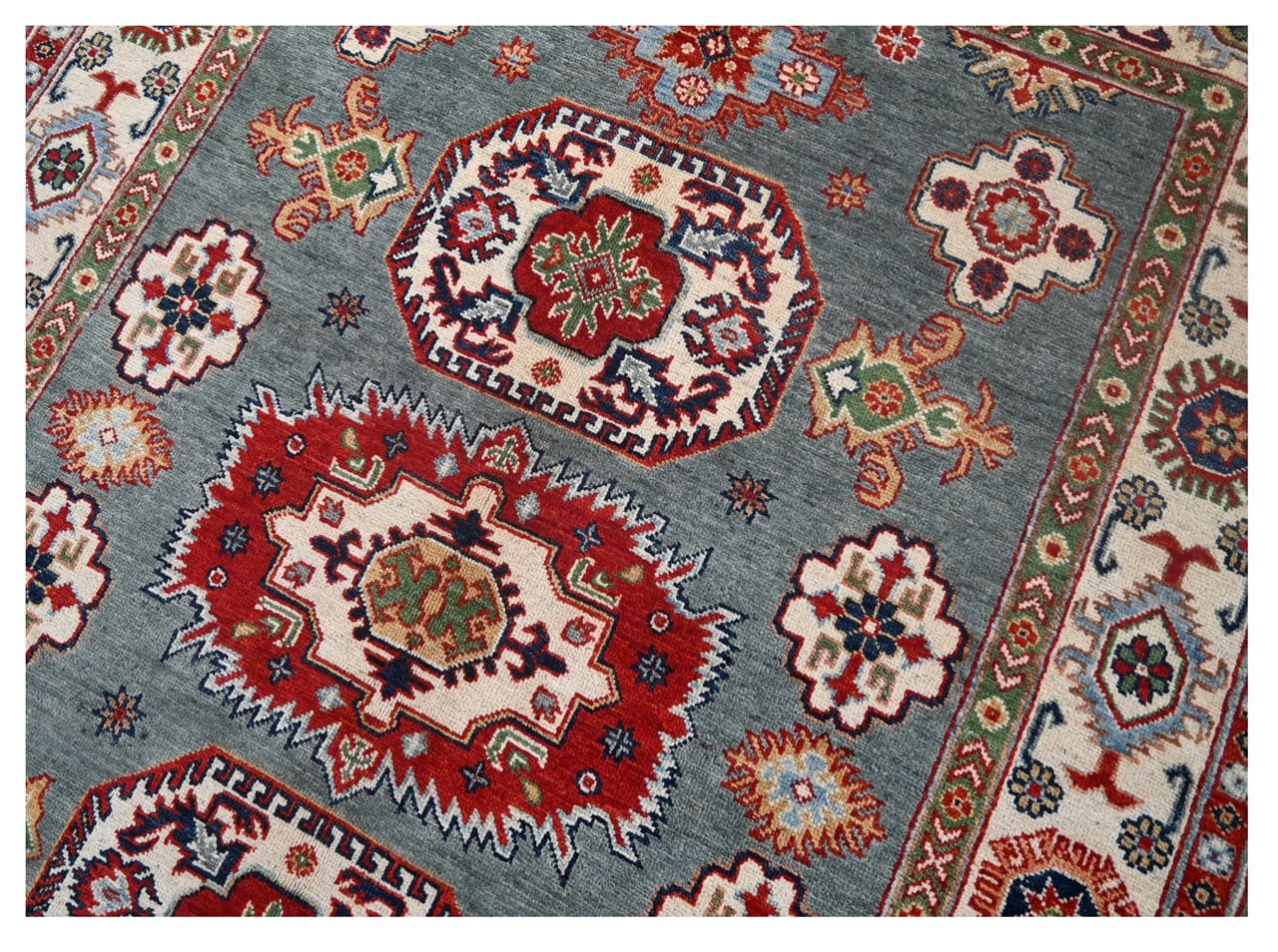 Classic Kazak carpet, Multi, handmade, 203x144cm