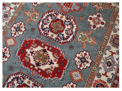 Tappeto Kazak Classico, Multicolore, fatto a mano, 203x144cm