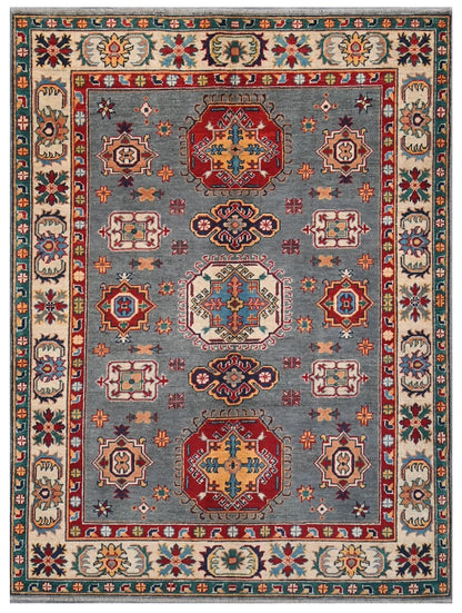Tappeto Kazak Classico, Multicolore, fatto a mano, 198x149cm