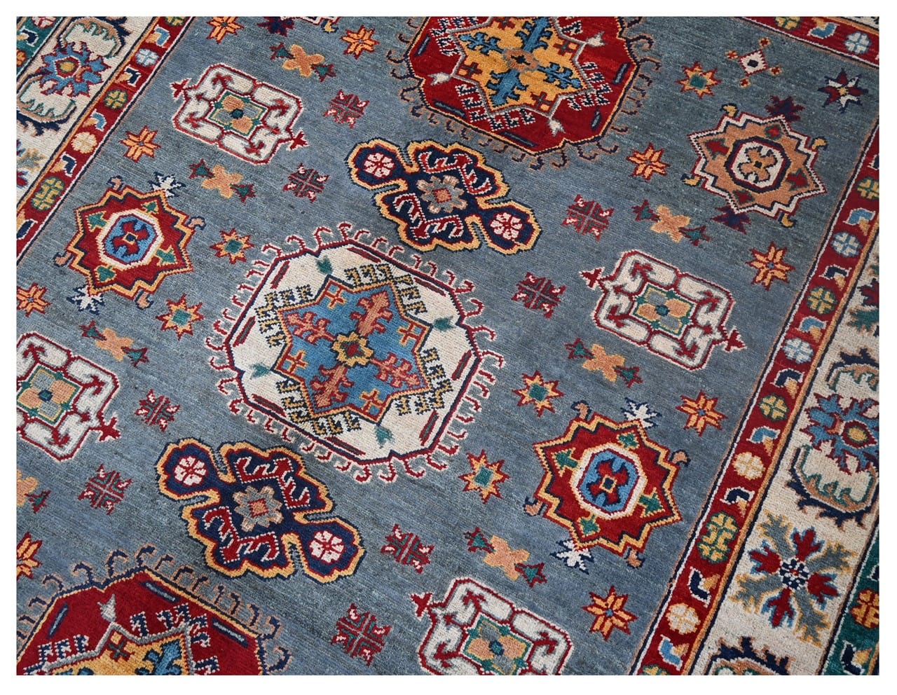 Classic Kazak carpet, Multi, handmade, 198x149cm