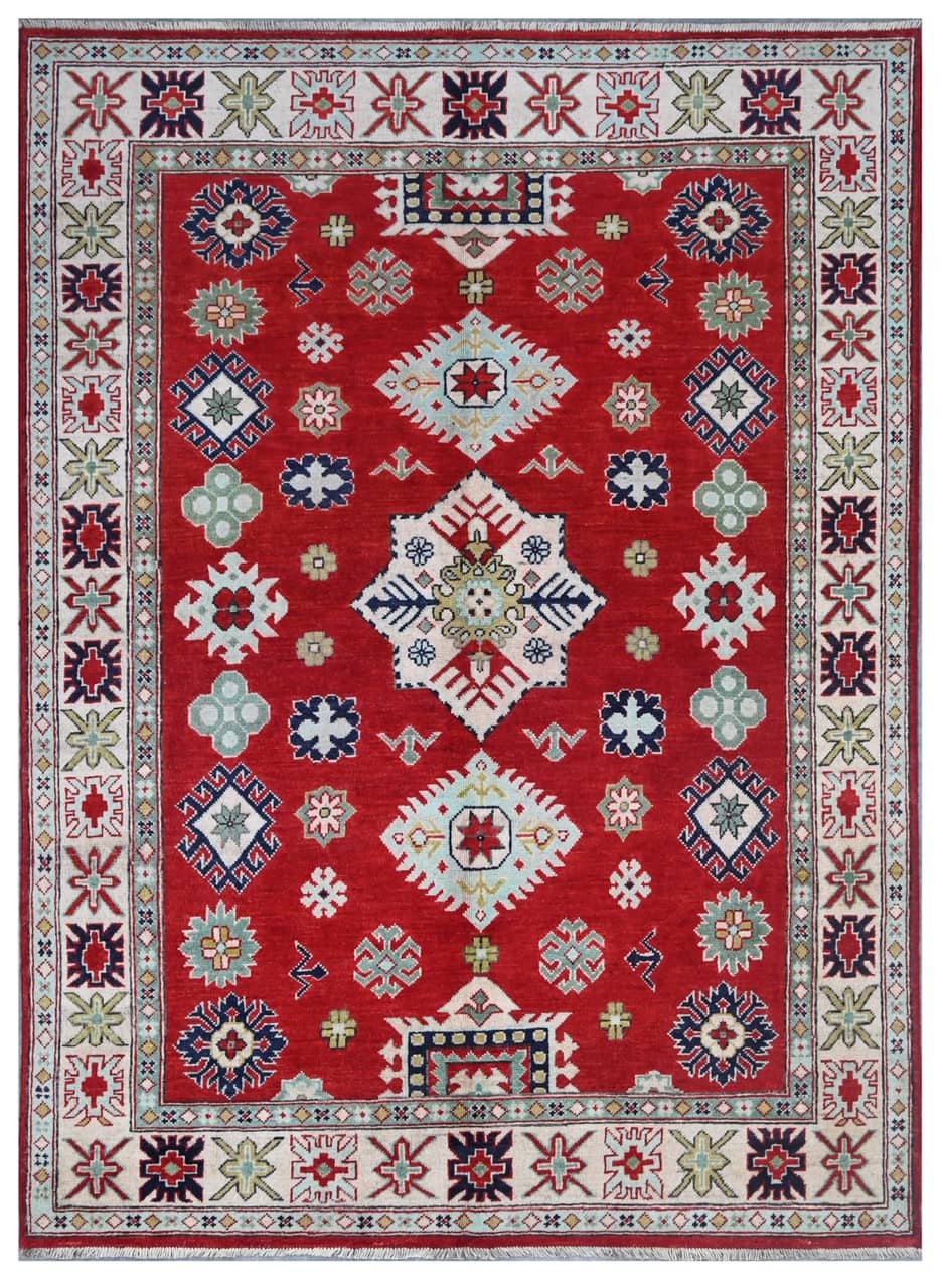 Classic Kazak carpet, Multi, handmade, 202x145cm