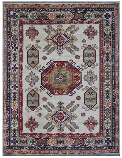 Tappeto Kazak Classico, Multicolore, fatto a mano, 194x146cm