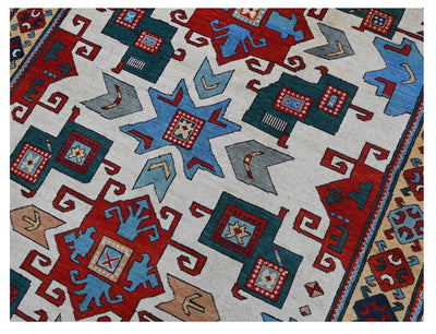 Tappeto Kazak Classico, Multicolore, fatto a mano, 193x151cm - CarpetLiving