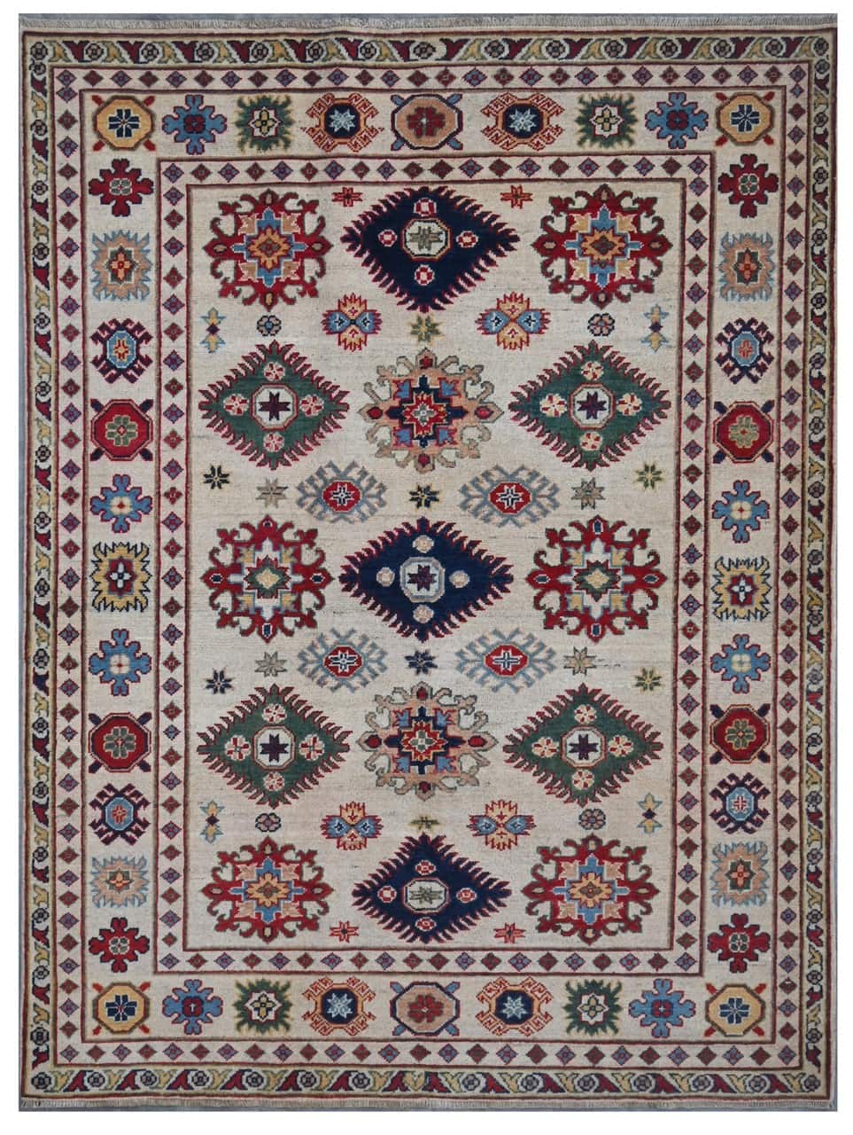 Classic Kazak carpet, Multi, handmade, 198x150cm