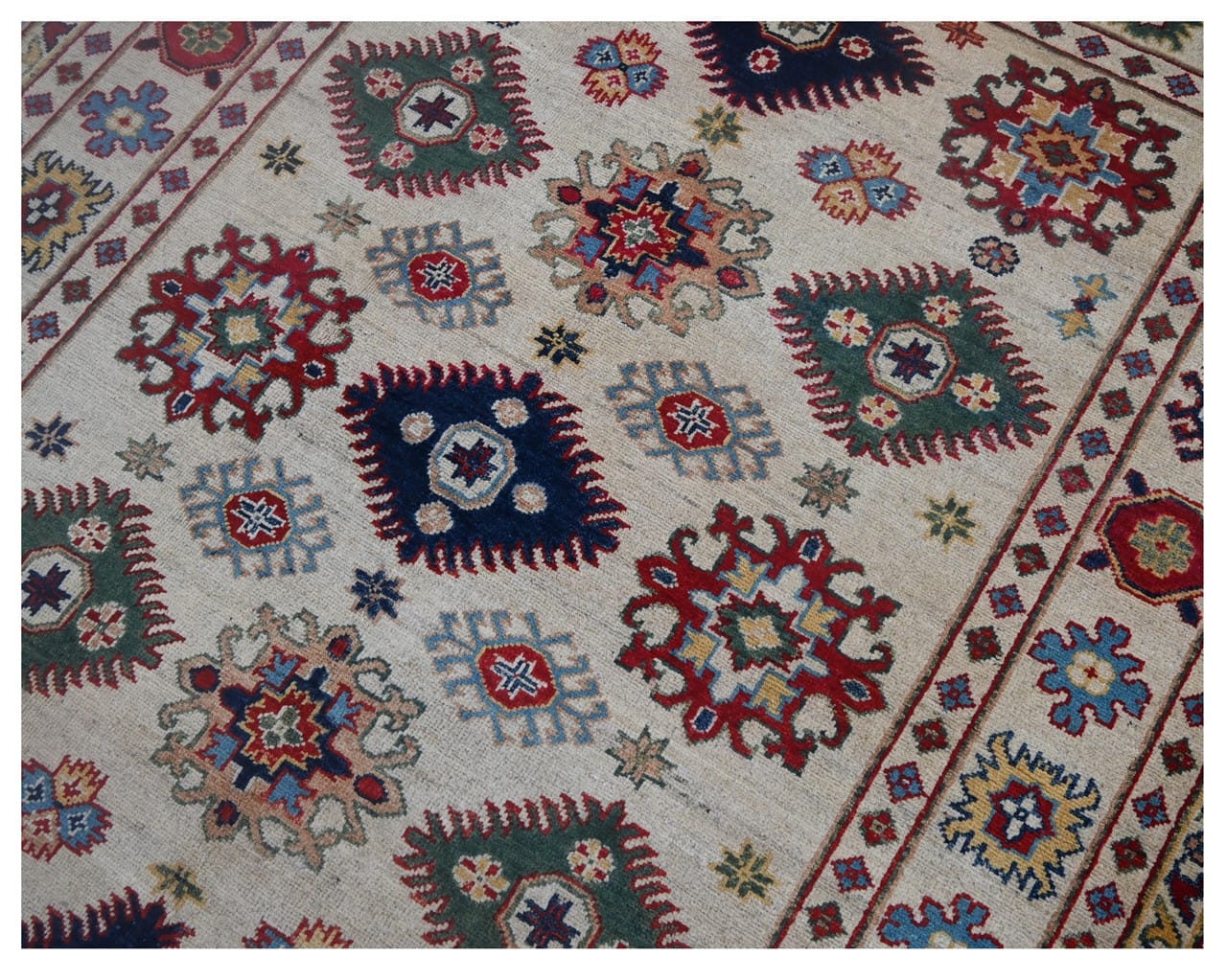 Classic Kazak carpet, Multi, handmade, 198x150cm