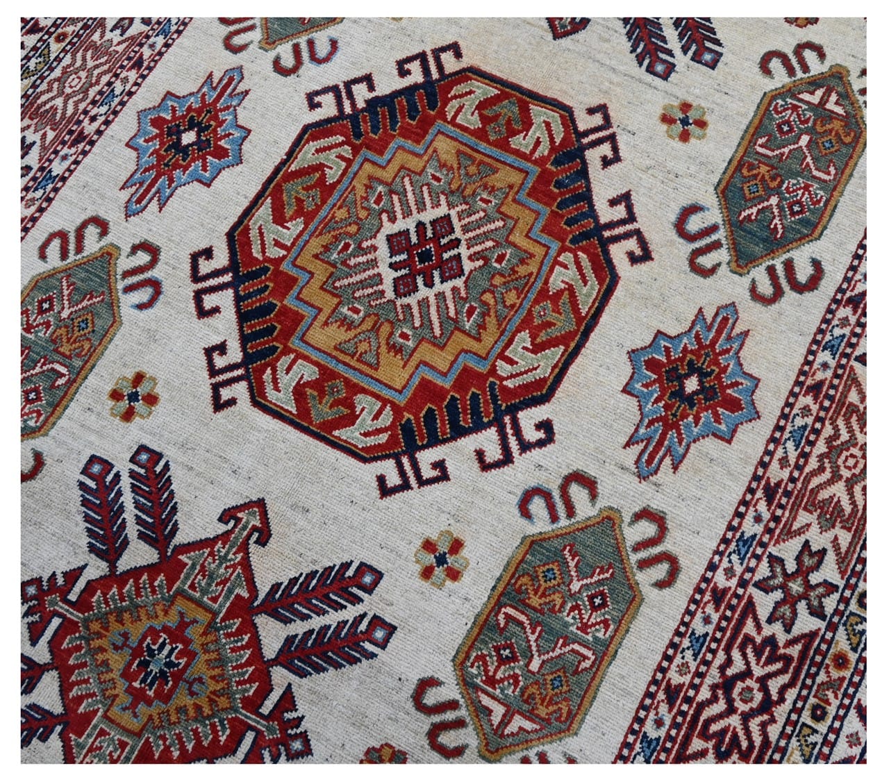 Classic Kazak carpet, Multi, handmade, 218x145cm