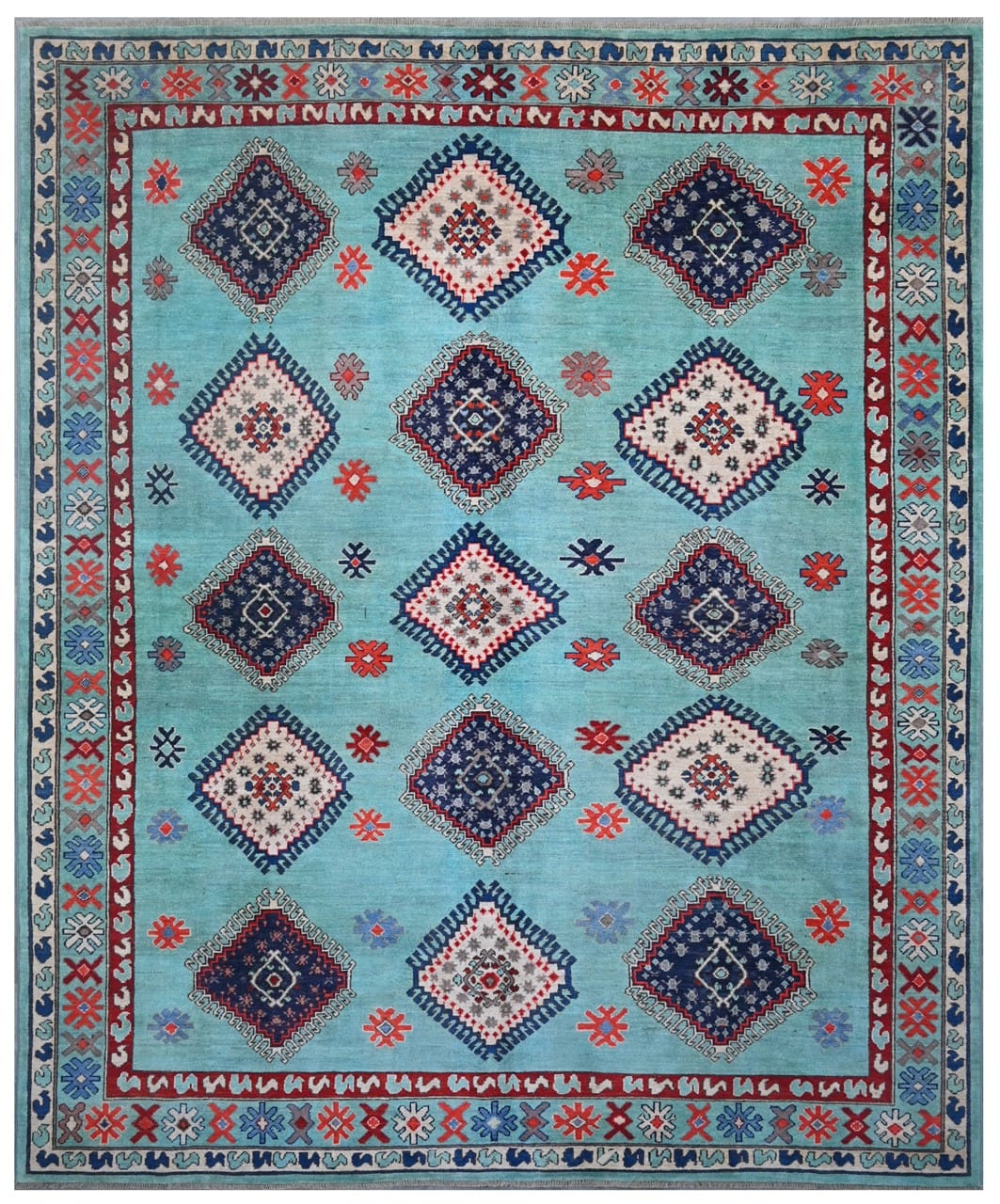 Classic Kazak carpet, Multi, handmade, 296x247cm