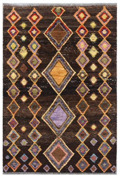 Taimany - Tappeto Tribale in Lana Multicolore - Fatto a Mano 133x92cm
