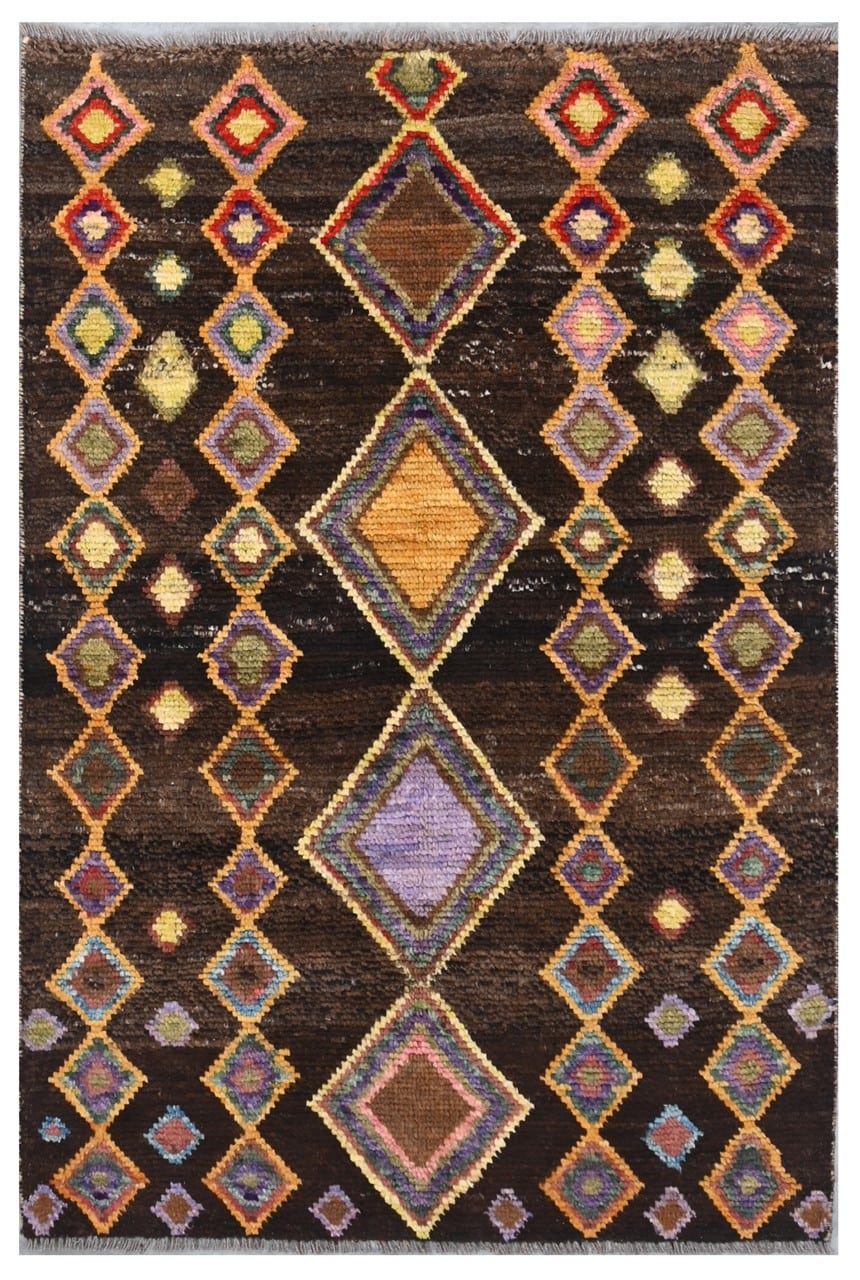Taimany - Multicolor Tribal Wool Rug - Hand-Knotted 133x92cm