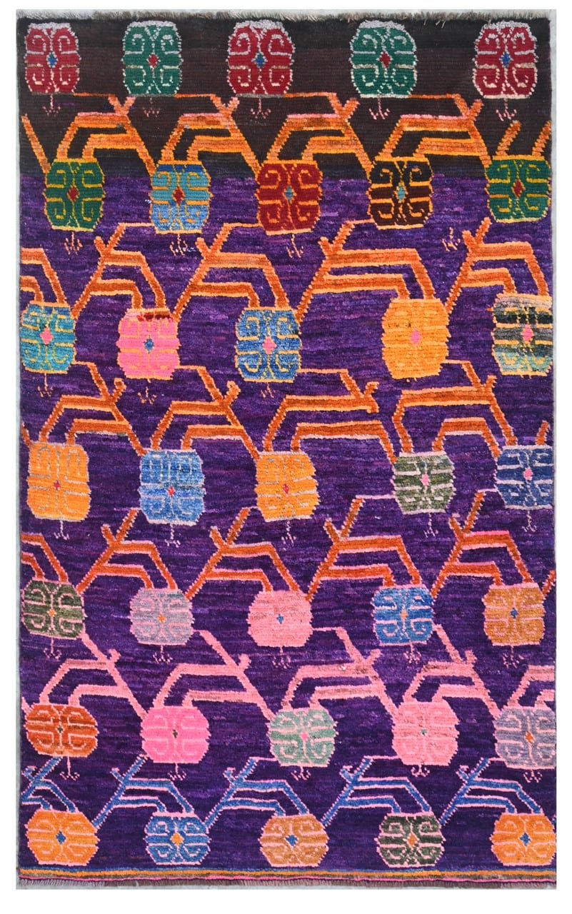 Taimany - Multicolor Tribal Wool Rug - Hand-Knotted 192x115cm