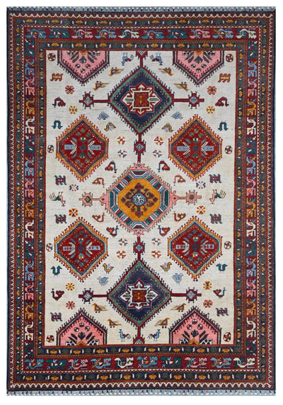 Tappeto Kazak Classico, Multicolore, fatto a mano, 241x167cm - CarpetLiving