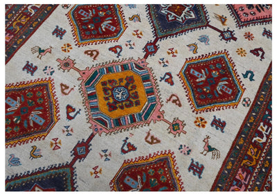 Tappeto Kazak Classico, Multicolore, fatto a mano, 241x167cm - CarpetLiving