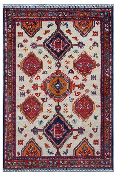 Tappeto Kazak Classico, Multicolore, fatto a mano, 153x100cm - CarpetLiving