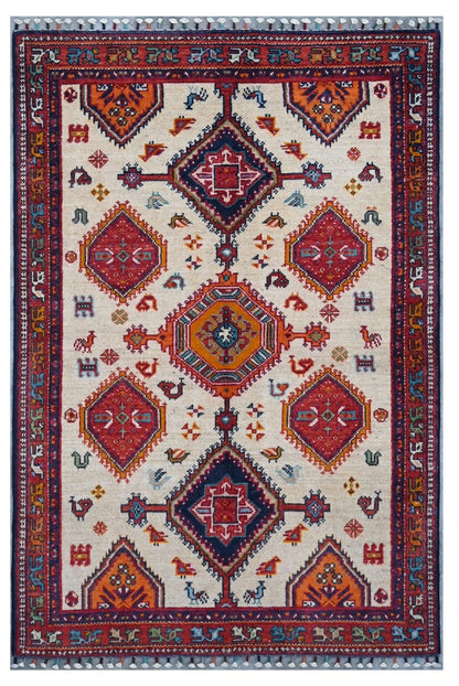 Tappeto Kazak Classico, Multicolore, fatto a mano, 153x100cm